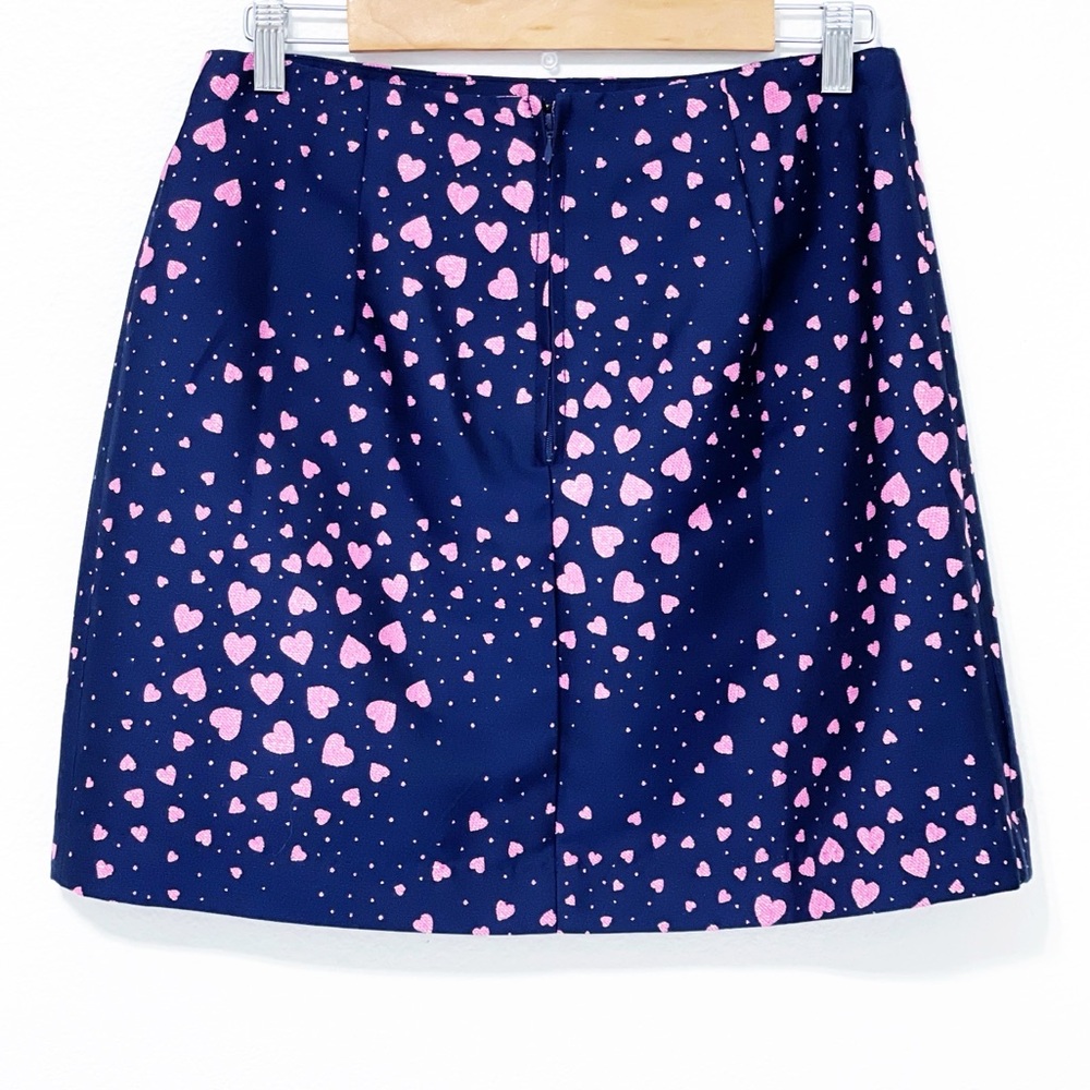 NWOT Lilly Pulitzer Adler Heart Print Navy Pink Skirt 8 in True Navy - Picture 4 of 6